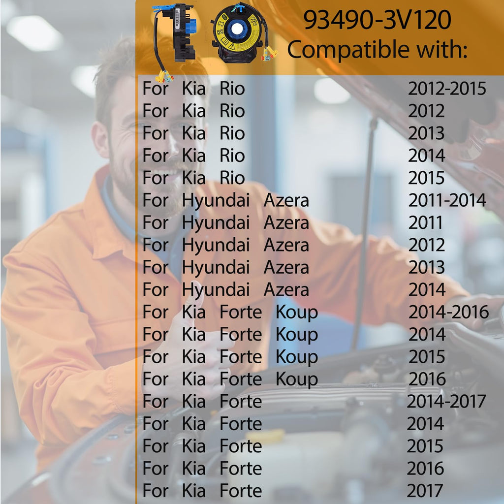 Replacement Wiring Harnesses Fits Kia Forte/Soul 2014 2015 2016 2017 2018, Rio 2012 2013 2014 2015, for Hyundai Azera 2012 2013 2014 2015 Fits Part# 93490-3V120