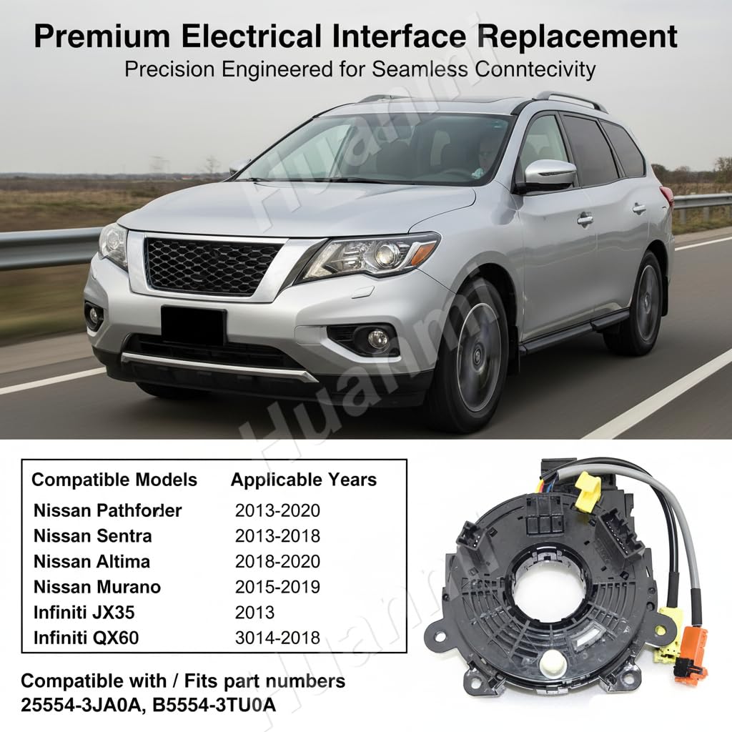 Automotive Clock Suspension Pendulum Spring Drive Plug Harness for Fits Nissan Pathfinder 2013-2020, Sentra/Altima 2013-2018, Murano 2015-2018,Infiniti QX60 2014-2020 Part# 25554-3JA1A A25554-3JA0A